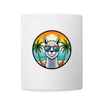 Llama Funny Cartoon Summer Beach Sunglasses Cool - Mug - white - Front