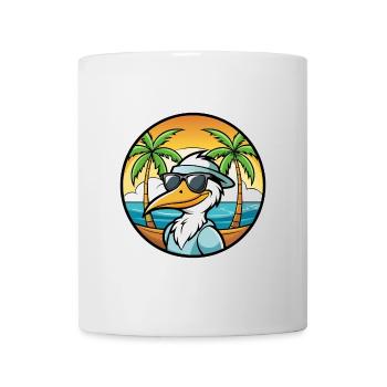 Pelikan Lustige Cartoon Sommer Strand Sonnenbrille Cool - Tasse - Weiß - Vorne