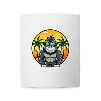 Gorilla Funny Cartoon Summer Beach Sunglasses Cool - Mug - white - Front