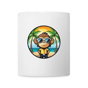 Affe Lustige Cartoon Sommer Strand Sonnenbrille Cool - Tasse - Weiß - Vorne
