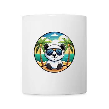 Panda Lustige Cartoon Sommer Strand Sonnenbrille Cool - Tasse - Weiß - Vorne
