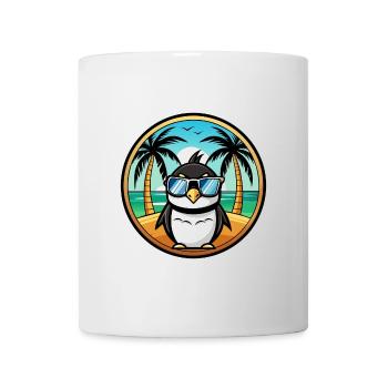 Penguin Funny Cartoon Summer Beach Sunglasses Cool - Mug - white - Front