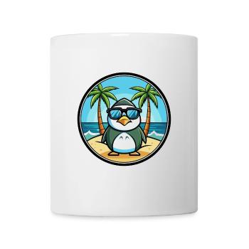 Pinguin Lustige Cartoon Sommer Strand Sonnenbrille Cool - Tasse - Weiß - Vorne