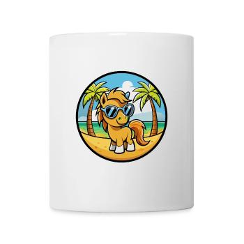 Pony Lustige Cartoon Sommer Strand Sonnenbrille Aufkleber - Tasse - Weiß - Vorne