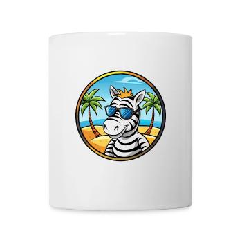 Zebra Funny Cartoon Summer Beach Sunglasses Cool - Mug - white - Front