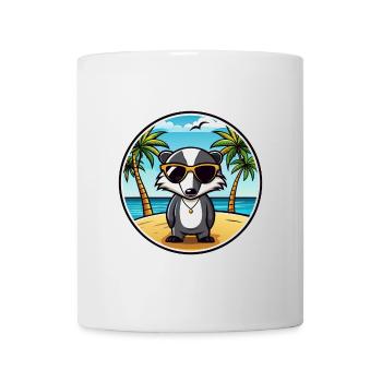Badger Funny Cartoon Summer Beach Sunglasses Cool - Mug - white - Front