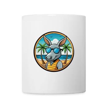 Aardvark Funny Cartoon Lunettes de soleil de plage d’été - Mug blanc - blanc - Devant