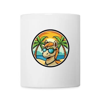 Pony Lustige Cartoon Sommer Strand Sonnenbrille Aufkleber - Tasse - Weiß - Vorne
