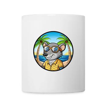 Ratte Lustige Cartoon Sommer Strand Sonnenbrille Aufkleber - Tasse - Weiß - Vorne