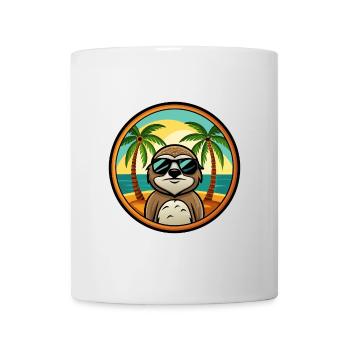 Sloth Funny Cartoon Summer Beach Sunglasses Cool - Mug - white - Front