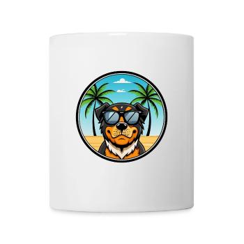 Lunettes de soleil Rottweiler Dog Cartoon Summer Beach - Mug blanc - blanc - Devant