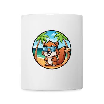 Squirrel Funny Cartoon Summer Beach Sunglasses - Mug - white - Front