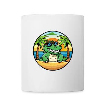 Krokodil Lustige Cartoon Sommer Strand Sonnenbrille - Tasse - Weiß - Vorne
