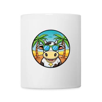 Kuh Lustige Cartoon Sommer Strand Sonnenbrille Aufkleber - Tasse - Weiß - Vorne