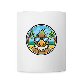 Wachtel Lustige Cartoon Sommer Strand Sonnenbrille Cool - Tasse - Weiß - Vorne