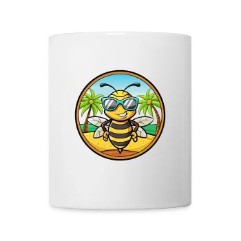 Biene Lustige Cartoon Sommer Strand Sonnenbrille Aufkleber - Tasse - Weiß - Vorne
