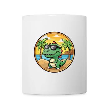 Dinosaur Funny Cartoon Summer Beach Sunglasses - Mug - white - Front