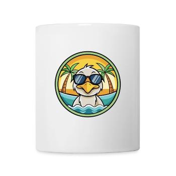 Ente Lustige Cartoon Sommer Strand Sonnenbrille Aufkleber - Tasse - Weiß - Vorne