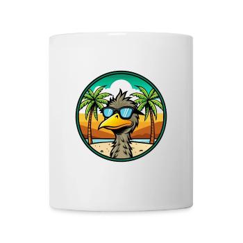 Emu Lustige Cartoon Sommer Strand Sonnenbrille Aufkleber - Tasse - Weiß - Vorne