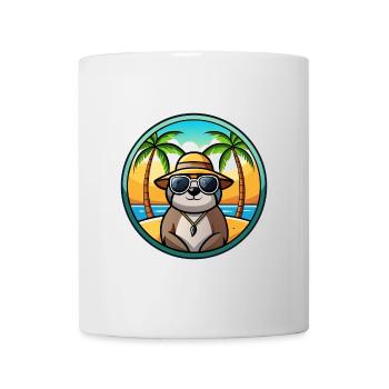 Sloth Funny Cartoon Summer Beach Sunglasses Cool - Mug - white - Front