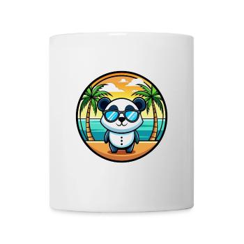 Panda Lustige Cartoon Sommer Strand Sonnenbrille Cool - Tasse - Weiß - Vorne