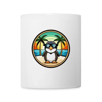 Penguin Funny Cartoon Summer Beach Sunglasses Cool - Mug - white - Front