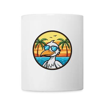 Pelikan Lustige Cartoon Sommer Strand Sonnenbrille Cool - Tasse - Weiß - Vorne