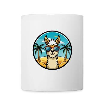 Llama Funny Cartoon Summer Beach Sunglasses Cool - Mug - white - Front