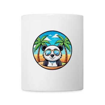 Panda Lustige Cartoon Sommer Strand Sonnenbrille Cool - Tasse - Weiß - Vorne