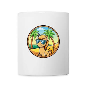 Pony Lustige Cartoon Sommer Strand Sonnenbrille Aufkleber - Tasse - Weiß - Vorne