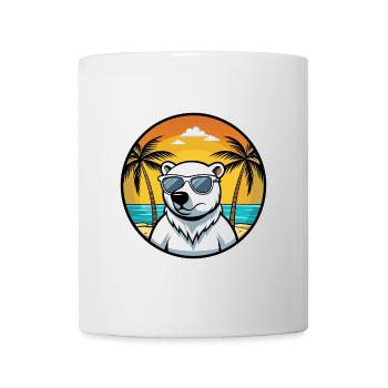 Polar Bear Funny Cartoon Summer Beach Sunglasses - Mug - white - Front