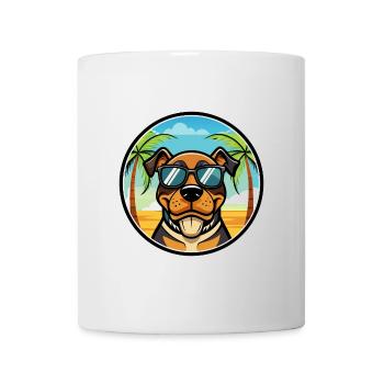 Lunettes de soleil Rottweiler Dog Cartoon Summer Beach - Mug blanc - blanc - Devant