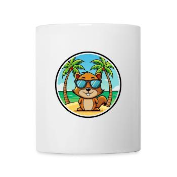 Écureuil Drôle Dessin Animé Plage Été Lunettes de soleil - Mug blanc - blanc - Devant