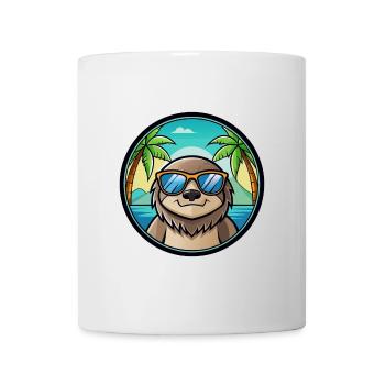 Sloth Funny Cartoon Summer Beach Sunglasses Cool - Mug - white - Front