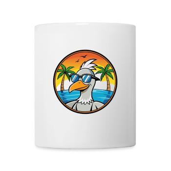 Gans Lustige Cartoon Sommer Strand Sonnenbrille Cool - Tasse - Weiß - Vorne