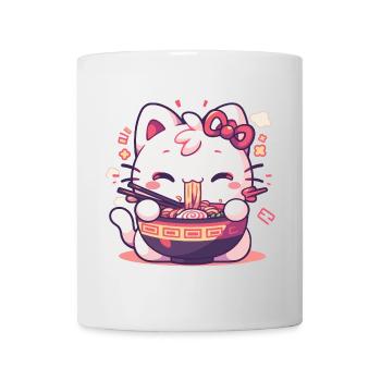 Cat eating Ramen - Mug - white - Front