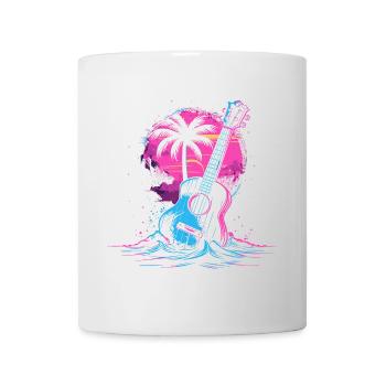 Ukulele 80er Jahre Look - Tasse - Weiß - Vorne