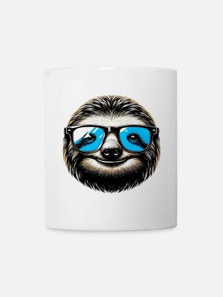 Paresseux avec lunettes de soleil - Mug blanc - blanc
