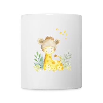 kleine Giraffe, handgemalt - Wasserfarben - Tasse - Weiß - Vorne