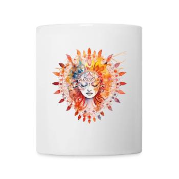 Yoga-Motiv, handgemalt, für Harmonie und Design - Tasse - Weiß - Vorne