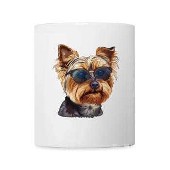Yorkshire Terrier, Dog, Sunglasses, Summer - Mug - white - Front