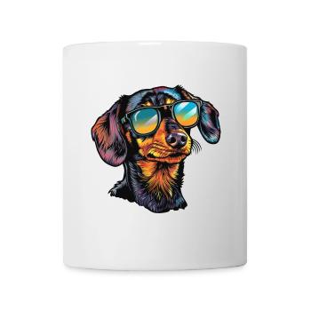 Dackel Sommer Sonnenbrille - Tasse - Weiß - Vorne