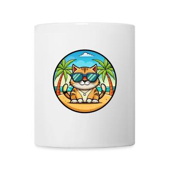 Amerikanische Polydactyl Katzenrasse Cartoon Sonnenbrille - Tasse - Weiß - Vorne