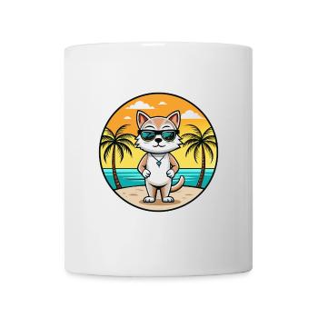 Burmilla Cat Breed Cartoon Sunglasses Beach - Mug - white - Front