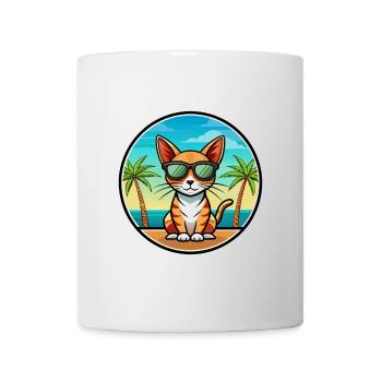 Abessinische Kurzhaarkatze Rasse Cartoon Sonnenbrille - Tasse - Weiß - Vorne