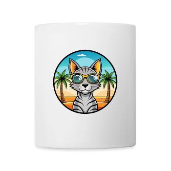 Arabian Egyptian Mau Cat Breed Cartoon Sunglasses - Mug - white - Front
