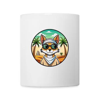 Arabian Mau Cat Breed Cartoon Sunglasses Beach - Mug - white - Front