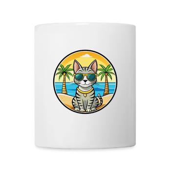 Egyptian Mau Cat Breed Cartoon Sunglasses Beach - Mug - white - Front