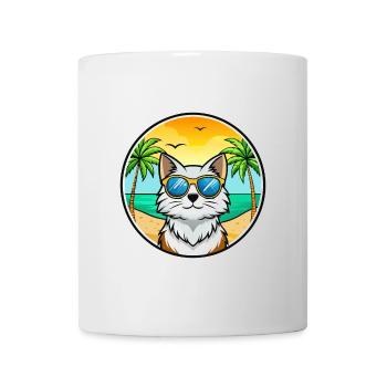 Forêt norvégienne Race Dessin animé Lunettes de soleil Plage - Mug blanc - blanc - Devant