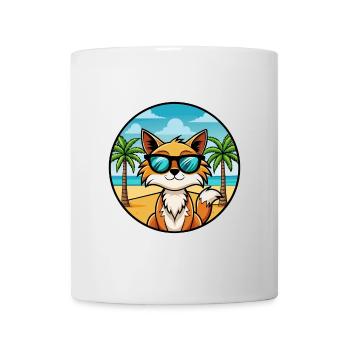 Somali Katzenrasse Cartoon Sonnenbrille Strand - Tasse - Weiß - Vorne